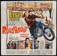 7t085 ROUSTABOUT 6sh 1964 great image of roving, restless, reckless Elvis Presley on motorcycle!