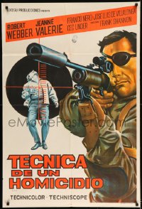 7t322 HIRED KILLER Argentinean 1967 Tecnica di un Omicidio, Robert Webber, cool assassin artwork!