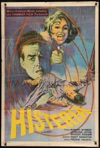 7t326 HYSTERIA Argentinean 1965 Hammer horror, great intense artwork, terrifying suspense!