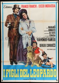 7t490 I FIGLI DEL LEOPARDO Italian 1p 1965 Sergio Corbucci, Franco & Ciccio, wacky art!