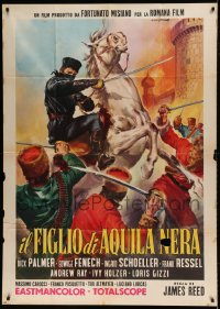 7t492 IL FIGLIO DI AQUILA NERA Italian 1p 1968 cool Russian war artwork by G. Di Stefano!