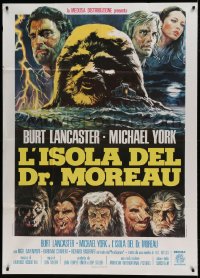 7t499 ISLAND OF DR. MOREAU Italian 1p 1977 mad scientist Burt Lancaster, different Sciotti art!