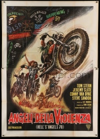 7t167 HELL'S ANGELS '69 Italian 2p 1970 art of biker gang in the rumble that rocked Las Vegas!