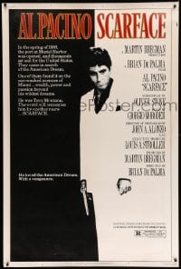 7w236 SCARFACE 40x60 1983 full-length Al Pacino as Tony Montana, Brian De Palma directed!