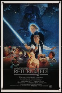 7w801 RETURN OF THE JEDI style B int'l 1sh 1983 George Lucas classic, Kazuhiko Sano art!