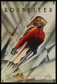 7w810 ROCKETEER DS 1sh 1991 Disney, cool John Mattos art of Bill Campbell in full costume!