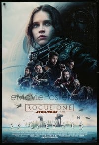 7w815 ROGUE ONE advance DS 1sh 2016 A Star Wars Story, Felicity Jones, top cast montage, Death Star!