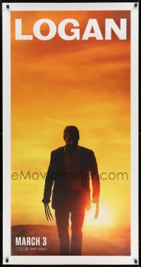 7w141 LOGAN 26x50 special poster 2017 Jackman in the title role as Wolverine, claws out!