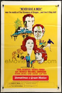 7y803 SOMETIMES A GREAT NOTION int'l 1sh 1971 art of Paul Newman, Henry Fonda, Remick & Sarrazin!