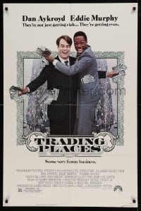 7y915 TRADING PLACES 1sh 1983 Dan Aykroyd & Eddie Murphy are getting rich & getting even!