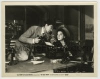 8a416 HIS GIRL FRIDAY 8x10.25 still 1940 Cary Grant w/ phone leaning over Rosalind Russell's desk!