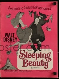 8d396 SLEEPING BEAUTY pressbook R1970 Walt Disney cartoon fairy tale fantasy classic!