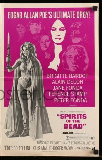 8d405 SPIRITS OF THE DEAD pressbook 1969 Federico Fellini, Reynold Brown art of sexy Jane Fonda!