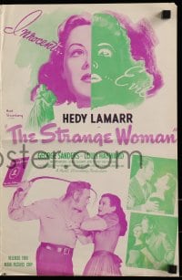 8d419 STRANGE WOMAN pressbook R1952 directed by Edgar Ulmer, art of Hedy Lamarr, Ben Ames Williams!