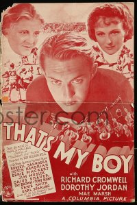 8d431 THAT'S MY BOY pressbook 1932 college football player Richard Cromwell, Dorothy Jordan