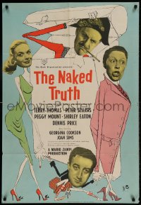 8j995 YOUR PAST IS SHOWING English 1sh 1957 Peter Sellers, Terry-Thomas, The Naked Truth!