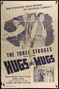 8j397 HUGS & MUGS 1sh 1950 The Three Stooges with Shemp, their own brand of riotous comedy!