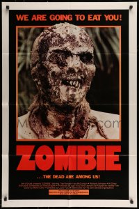 8j999 ZOMBIE 1sh 1980 Zombi 2, Lucio Fulci classic, gross c/u of undead, we are going to eat you!