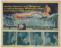 8k206 NIAGARA TC 1953 classic artwork of gigantic sexy Marilyn Monroe on famous waterfall!