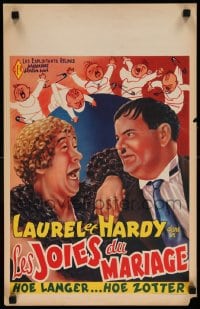 8p093 TWICE TWO Belgian R1950s wacky different art of Stan Laurel & Oliver Hardy, Hal Roach!