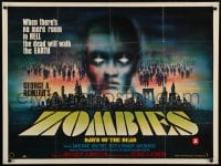 8p353 DAWN OF THE DEAD British quad 1980 George Romero, no more room in HELL, cool Chantrell art!