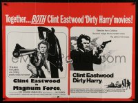 8p356 DIRTY HARRY/MAGNUM FORCE British quad 1975 cool images of Clint Eastwood from posters!