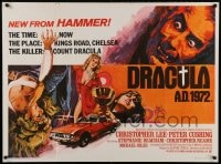 8p359 DRACULA A.D. 1972 British quad 1972 Hammer vampire horror, Christopher Lee, Caroline Munro!