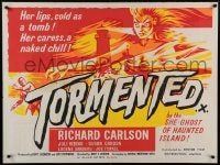 8p443 TORMENTED British quad 1960 great art of the sexy she-ghost of Haunted Island, supernatural passion!