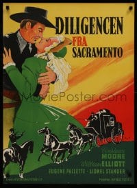 8p228 IN OLD SACRAMENTO Danish 1947 Stilling art of Bill Elliott embracing Constance Moore!