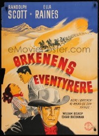 8p253 WALKING HILLS Danish 1950 Randolph Scott, Ella Raines, directed by John Sturges, K. Wenzel!