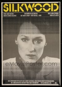 8p159 SILKWOOD East German 23x32 1986 Meryl Streep, Cher, Kurt Russell, directed by Mike Nichols!