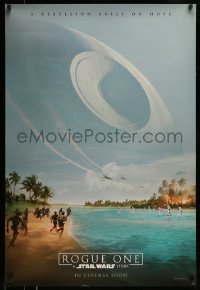 8p324 ROGUE ONE teaser DS 1sh 2016 A Star Wars Story, image of Death Star and battle!