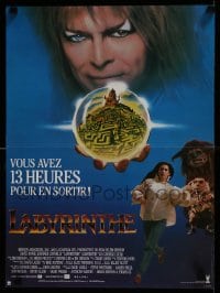 8p699 LABYRINTH French 15x21 1986 Jim Henson, David Bowie & Jennifer Connelly, different!