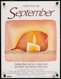 8p728 SEPTEMBER French 15x20 1987 Woody Allen, cool art of candle by Jean-Michel Folon!