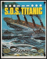 8p727 S.O.S. TITANIC French 16x20 1980 completely different Oscar art of the legendary ship sinking!