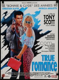 8p735 TRUE ROMANCE French 16x21 1993 Christian Slater, Arquette, written by Tarantino!