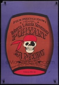 8p620 SHOTS UNDER THE GALLOWS Polish 23x33 1969 Schusse unterm Galgen, Flisak art of pirate skull!