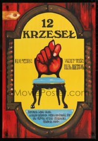 8p628 TWELVE CHAIRS Polish 23x33 1972 Archil Gomiashvili, Sergey Filippov, Mikhail Pugovkin!