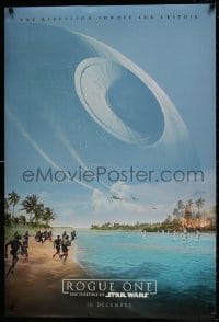 8p634 ROGUE ONE int'l French language teaser DS 1sh 2016 Star Wars, image of Death Star and battle!