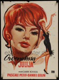 8p281 JULIE THE REDHEAD Yugoslavian 19x26 1963 Julie La Rousse, art of sexiest Pascale Petit!