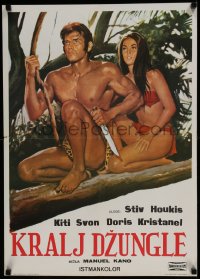 8p283 KING OF THE JUNGLE Yugoslavian 20x28 1969 Tarzan en la gruta del oro, Steve Hawkes