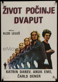 8p304 SECOND CHANCE Yugoslavian 20x28 1976 Claude Lelouch, Catherine Deneuve, Anouk Aimee