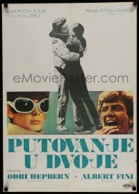 8p314 TWO FOR THE ROAD Yugoslavian 20x28 1967 Audrey Hepburn & Albert Finney, Stanley Donen!