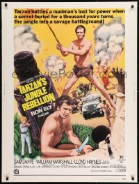 8r098 TARZAN'S JUNGLE REBELLION 30x40 1970 Ron Ely in loincloth battles a madman's lust for power!