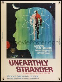 8r105 UNEARTHLY STRANGER 30x40 1964 cool art of weird macabre unseen thing out of time & space!