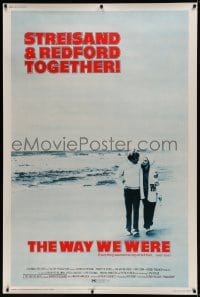 8r146 WAY WE WERE 40x60 1973 Barbra Streisand & Robert Redford walk on the beach!