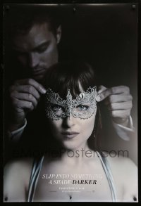 8r425 FIFTY SHADES DARKER teaser DS 1sh 2017 Jamie Dornan, sexiest Dakota Johnson wearing wild mask!