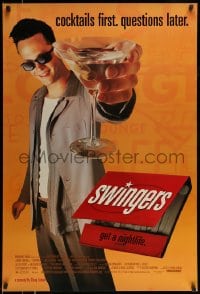 8r912 SWINGERS 1sh 1996 partying Vince Vaughn with giant martini, directed by Doug Liman!