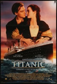 8r936 TITANIC style B int'l DS 1sh R2012 Leonardo DiCaprio & Winslet, Cameron, collide with destiny