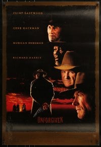 8r953 UNFORGIVEN 1sh 1992 Clint Eastwood, Gene Hackman, Richard Harris, Morgan Freeman!